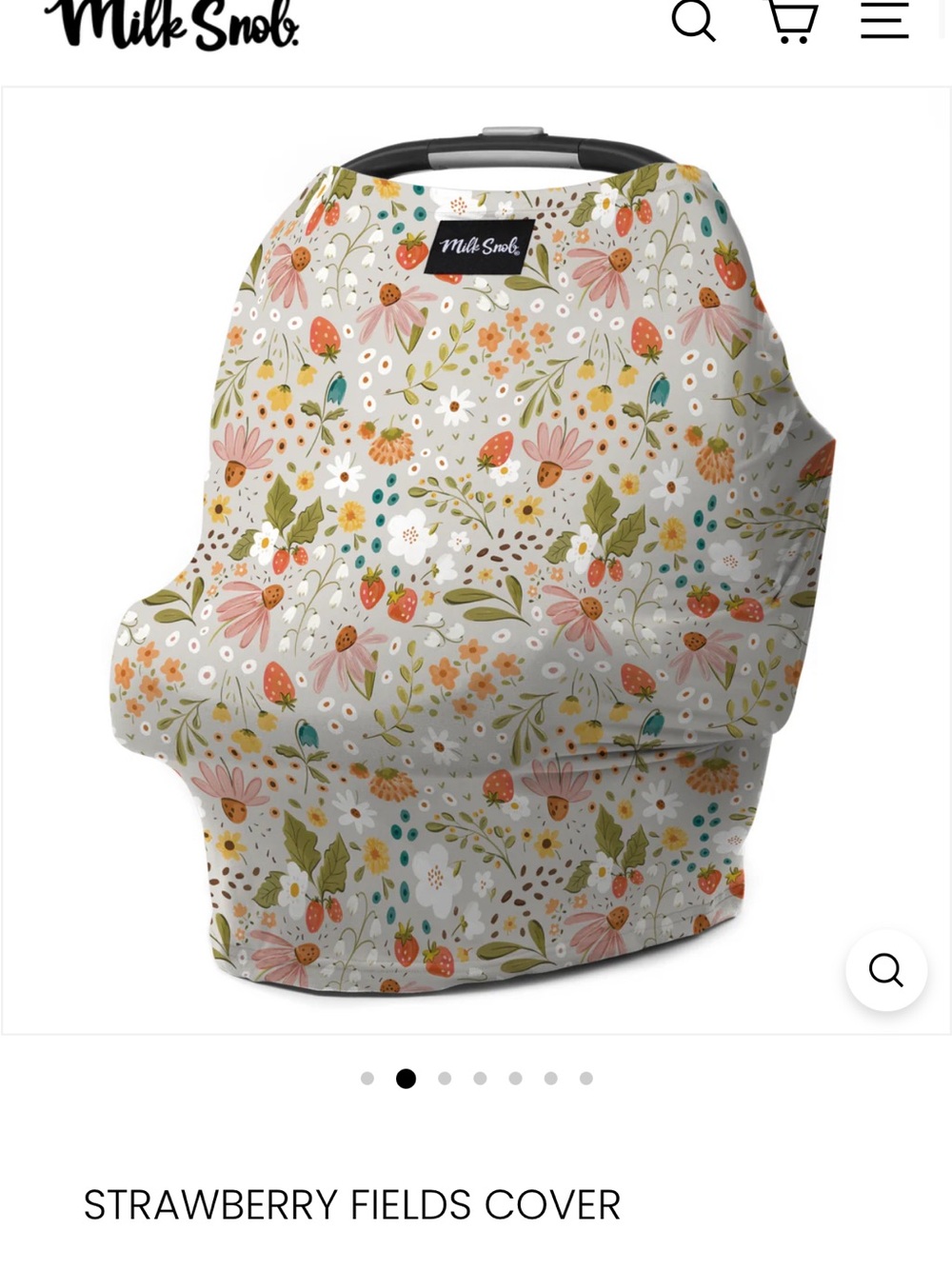 Milk Snob Strawberry Fields Multi Floral Nursing/Car Seat Cover